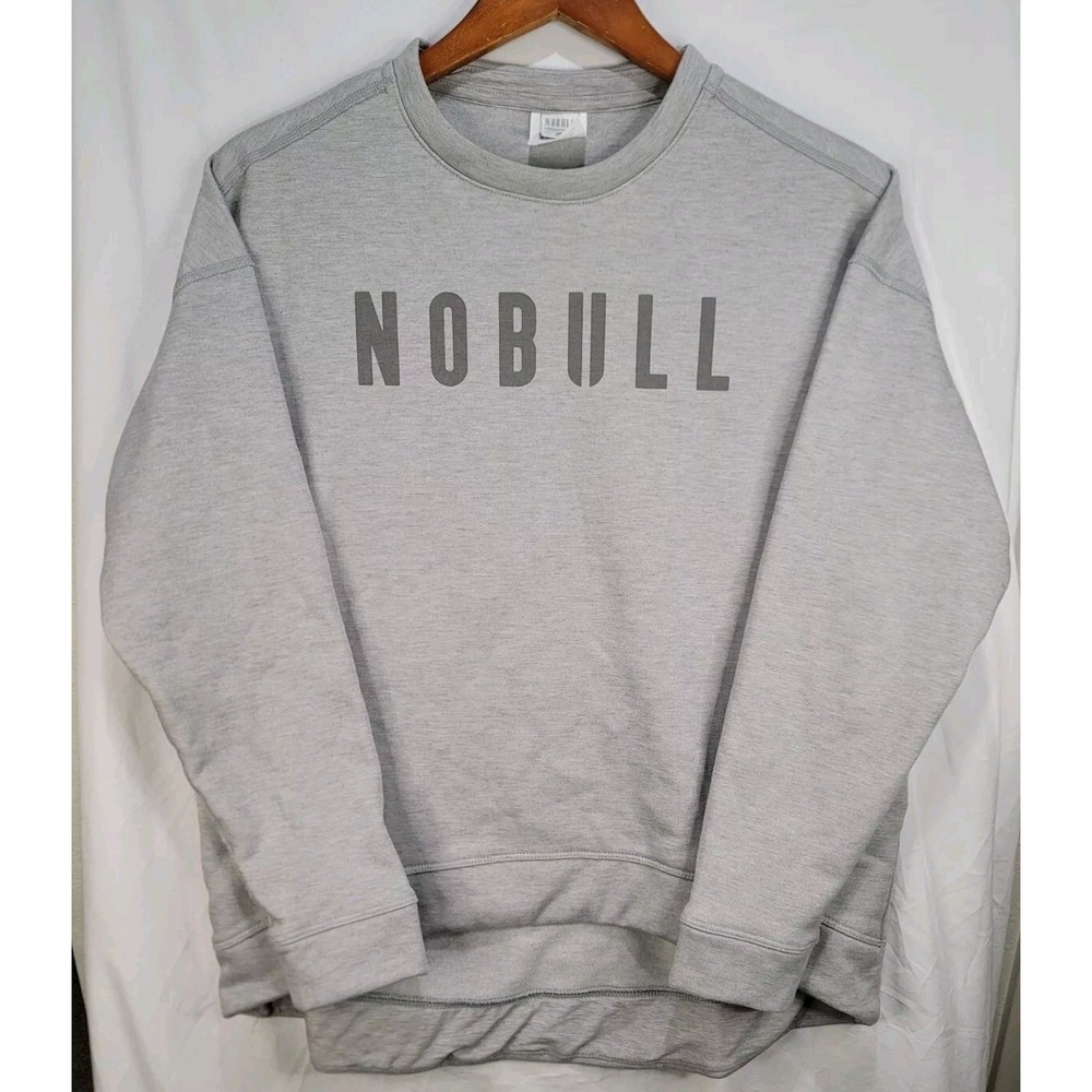 NOBULL Sweatshirt Crewneck Long Sleeve Gray Men's Medium Fleece Lined‎